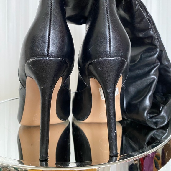 Elegant Black Over-the-Knee Peep-Toe Stiletto Boots. Size 7 - Picture 10 of 13